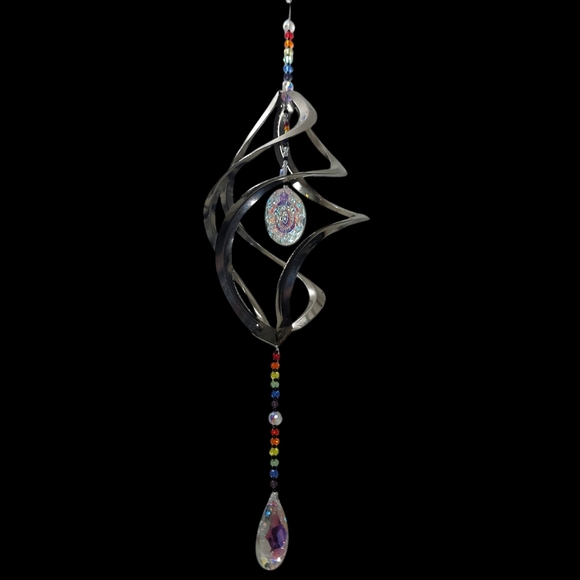 🔥🔥 Silver Wind Spinner with Colorful Beads - Picture 4 of 6
